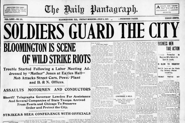 1917 Pantagraph headline