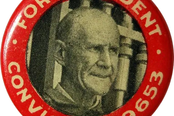 Imprisoned for questioning World War I, Socialist Party leader Eugene V. Debs ran for President from the Atlanta federal penitentiary, polling more than 900,000 votes.