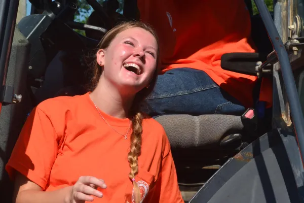 Nothing like riding with Dad, an Operating Engineers Local 649 member, during the Labor Day Parade.