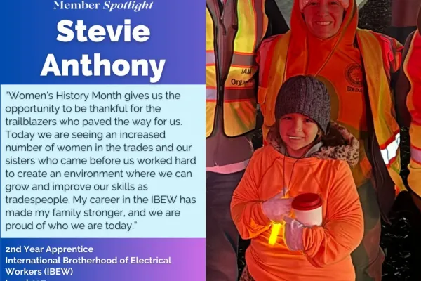 The Illinois AFL-CIO featured IBEW 197 apprentice Stevie Anthony