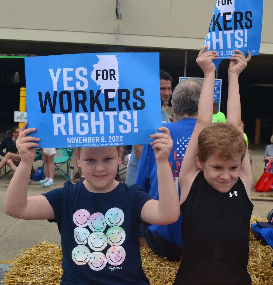 Eager young union supporters
