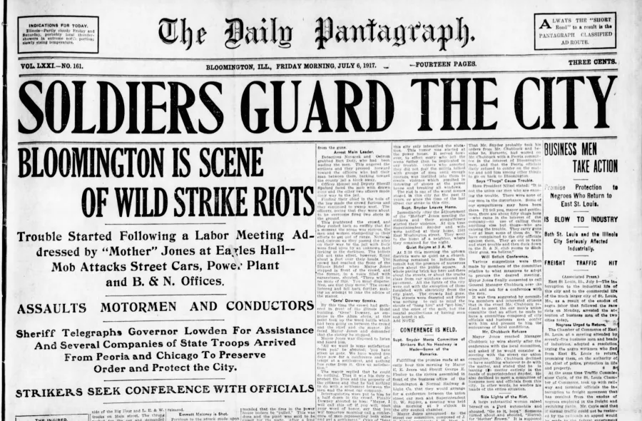 1917 Pantagraph headline