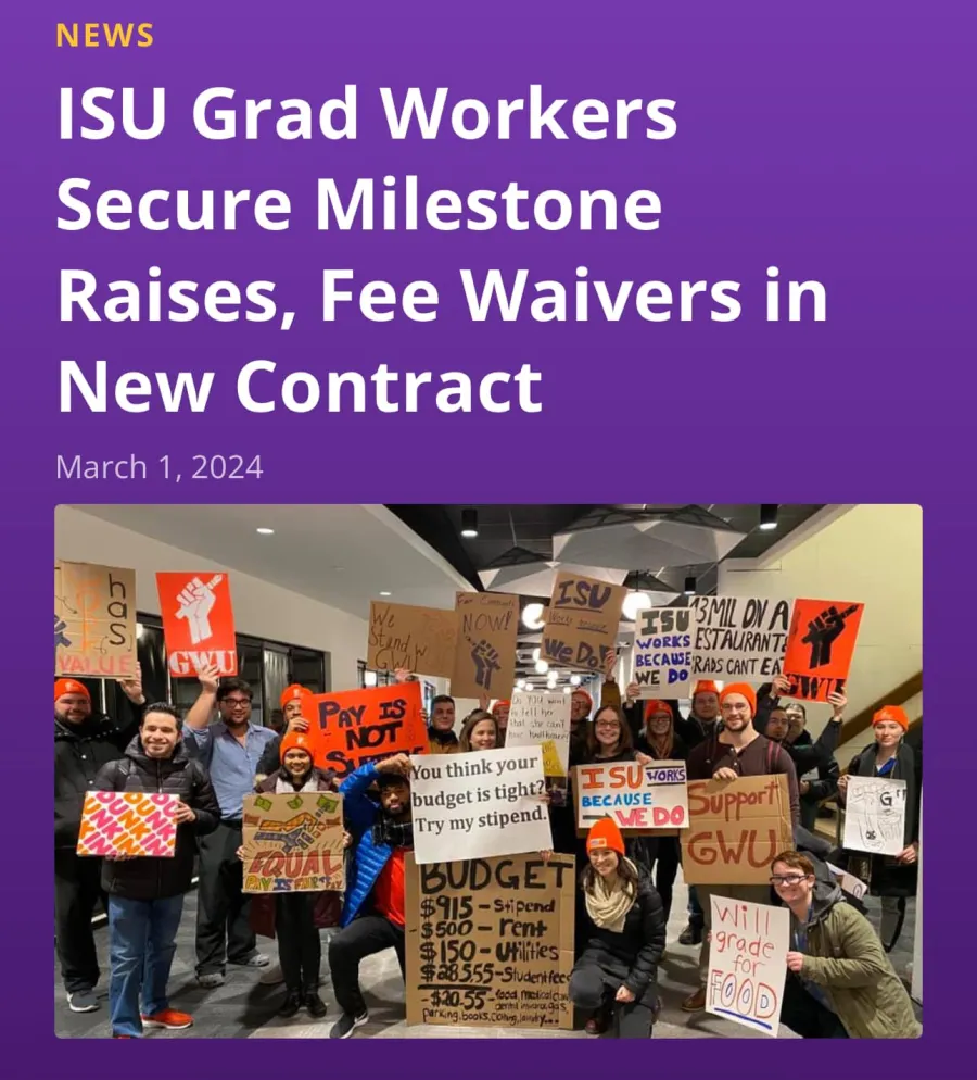 ISU Graduate student ratify contract