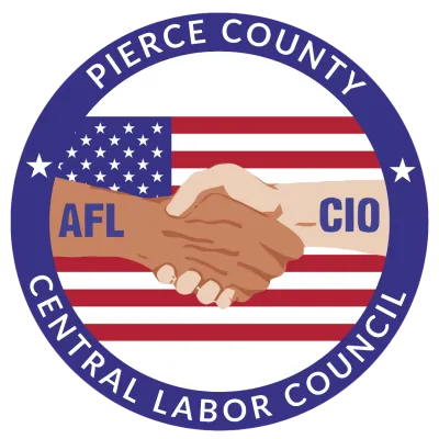 AFL-CIO shaking hands logo with the words Pierce County Central Labor Council