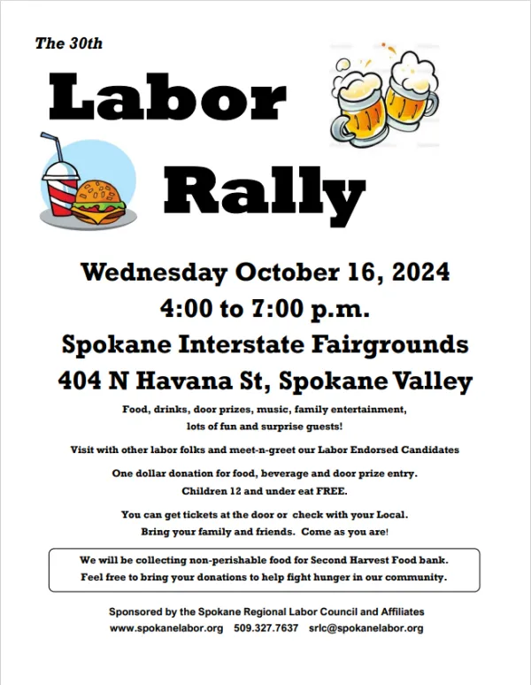 Labor Rally - October 16th from 4 - 7 pm