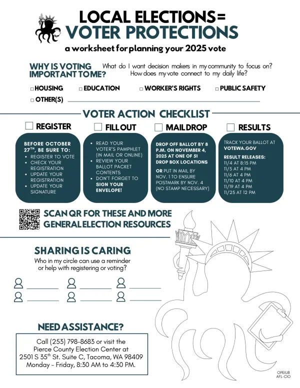 Printable worksheet to help plan your vote
