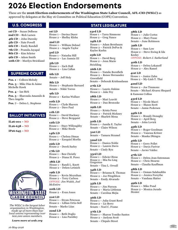 WSLC Endorsements