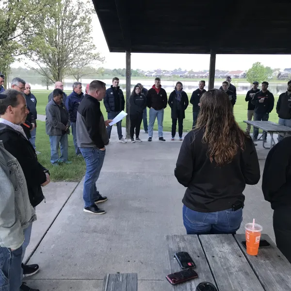 The Bloomington & Normal Trades & Labor Assembly marked Workers' Memorial Day with a 6 a.m. April 28, 2023 commemoration, reading the names of over 400 local fallen workers.