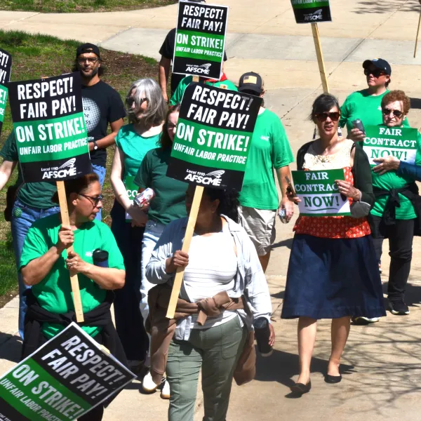 AFSCME 1110 strike rally April 16, 2026 at IL State U